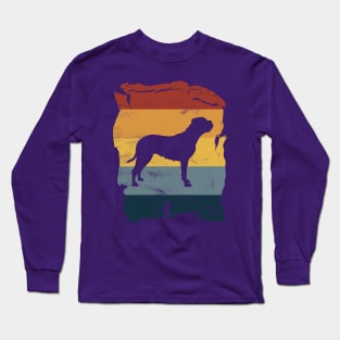 Bullmastiff Distressed Vintage Retro Silhouette Long Sleeve T-Shirt